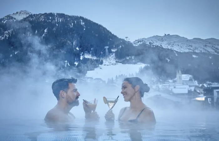 Couple toasting with sparkling wine