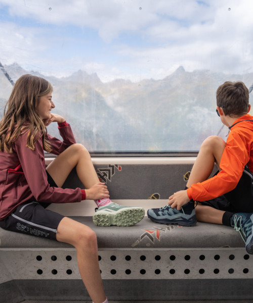 Two children in the gondola