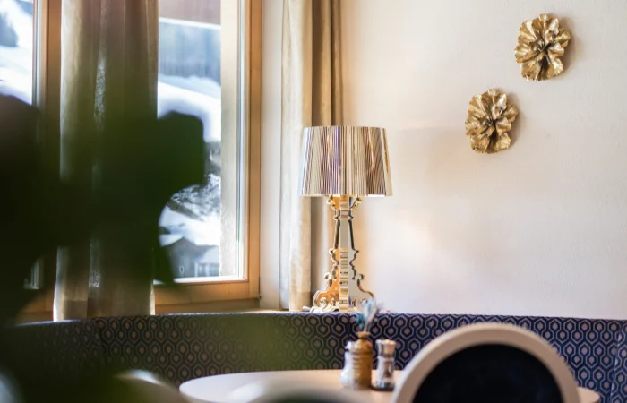 Table lamp on a table